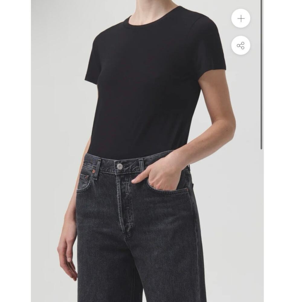 AGOLDE short sleeve black Annise slim tee T-shirt sz XS NWT $98